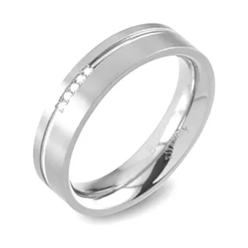 Boccia Titanium ring met diamantjes 0149-02 - maat 19,75/62