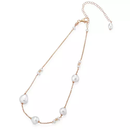 Lelune roséverguld collier LGNK390.1 - Zilver roséverguld