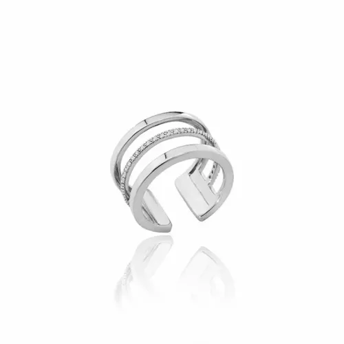 Les Georgettes stalen ring Parallelles - Staal - maat 16,5/52