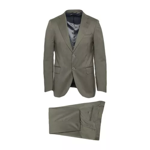 Tombolini Man Military green Suit Virgin Wool