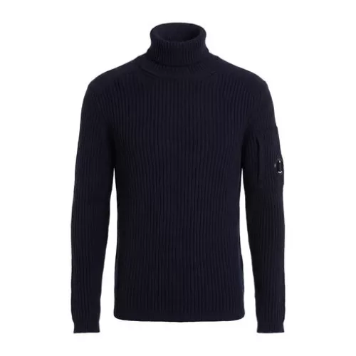 C.p. Company Man Midnight blue Turtleneck Virgin Wool, Polyester