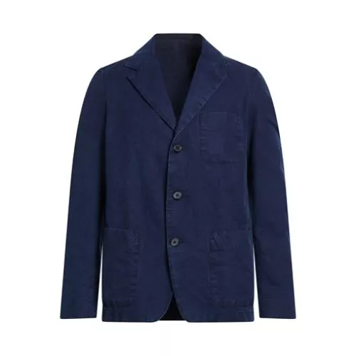 Officine Générale Man Navy blue Blazer Cotton