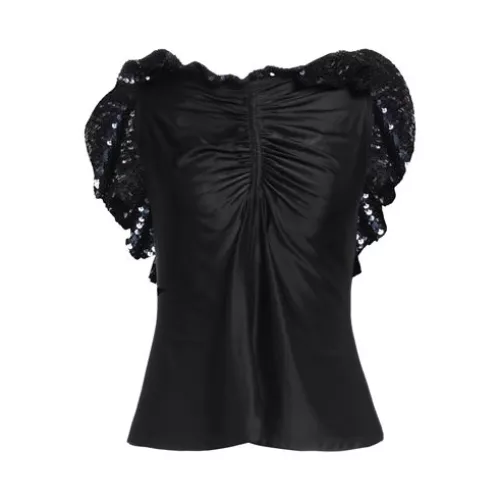 Rabanne Women Navy blue Top Viscose, Elastane, Polyamide, Polyester