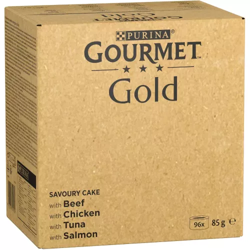 96x85g Gold Ragout: Rundvlees, Kip, Tonijn, Zalm Gourmet Kattenvoer