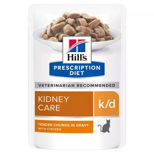 24x85g Feline K/D Maaltijdzakjes Renal Health Kip Hill's Prescription Diet Kattenvoer