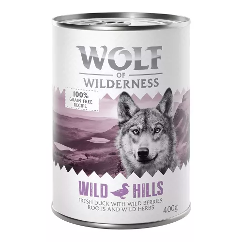 Wolf of Wilderness Adult ″Wild Hills″ Eend - Graanvrij - Bestel ook natvoer: 6 x 400 g Wild Hills - Eend