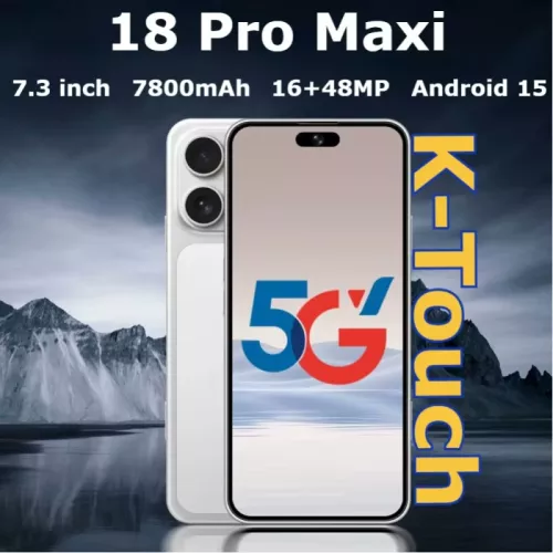 K-Touch iFone 18 Pro Maxi Mobiele Telefoons 7,3 Inch 5G Dual SIM Smartphone Android 15 Mobiele Telefoon 22G+2TB 16+48MP Camera 7800mAh Gezichtsontgren