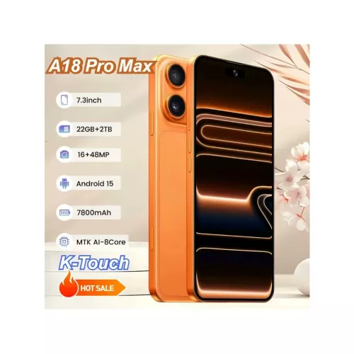 K-Touch Smartphone Android voor A18 Pro Max 5G Mobiele Telefoon 7,3 Inch Volledig Scherm 22GB RAM 2TB ROM 48MP Camera 7800mAh Batterij Face ID 5G Dual