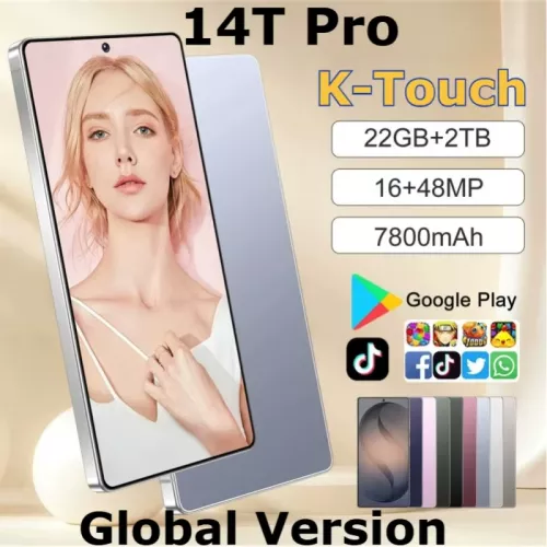 K-Touch NEW 14T Pro Mobiele Telefoons Smartphone 7.3HD 5G Dual Card Dual Standby Goedkope Mobiele Telefoon 7800mAh Android 15 WIFI GPS Globale Versie 