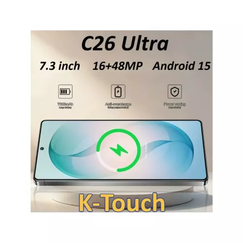 K-Touch C26 Ultra Mobiele Telefoons 5G Dual Card Dual Standby Smartphone 7,3 Inch Android 15 Mobiele Telefoon 16+48MP 22GB+2TB 7800mAh Gezichtsontgren