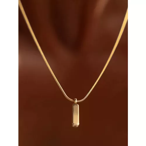 eManco Witgouden roestvrijstalen collierketting Simpele mode nieuwe 1MM vierkante ketting Ketting verliest geen kleur Groothandel J