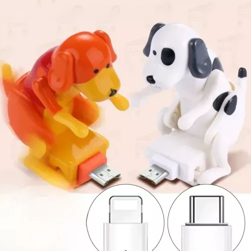 2025 Creatieve Leuke Humping Moving Spotty Hond Speelgoed Smartphone Kabel Oplader Data 1.2 M Oplaadlijn Mobiele Telefoon Accessoires