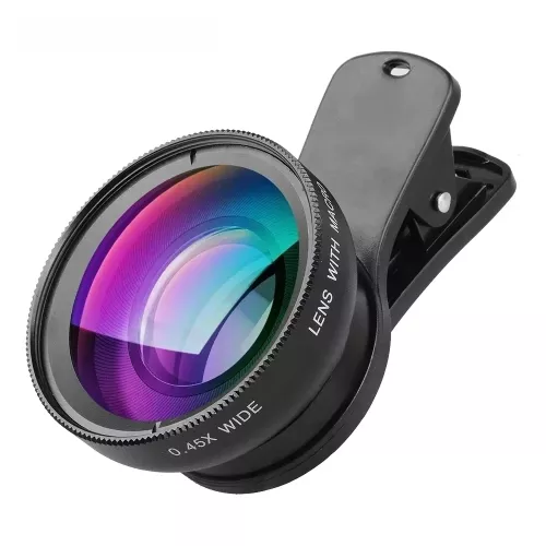Telefoonlensset 0,45x supergroothoek en 12,5x supermacrolens HD-cameralentes voor iPhone 12 11 Xiaomi Huawei Alle mobiele telefoons