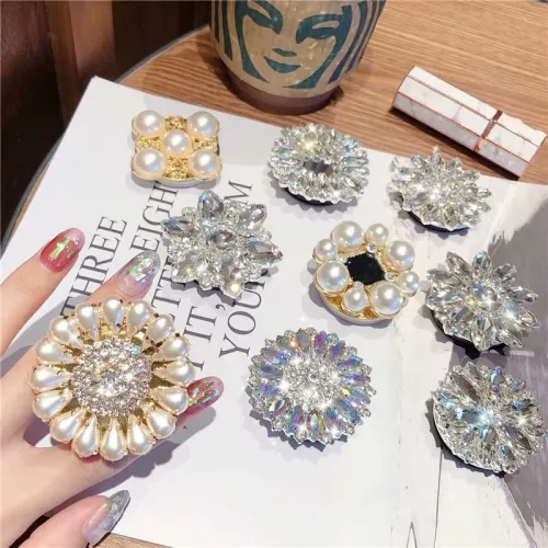 Luxe Diamond Pearl Telefoonringhouder Populaire mobiele telefoon Vingerring Opvouwbare houder voor iPhone Samsung Grip Mount Bracket