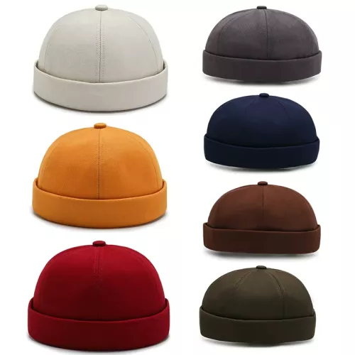 Mode Effen Kleur Docker Cap Keppeltje Heren Dome Hoed 2023 Verstelbare Verstelbare Vrouwen Mannen Hip Hop Hoed Sailor Cap Brimless hoed