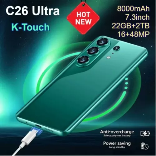 K-Touch Smartphone C26 Ultra 8000mAh Batterij Mobiele Telefoons 7,3 inch Volledig Scherm 5G Dual SIM Face ID Ontgrendeling 22GB+2TB Android 15 Mobiele
