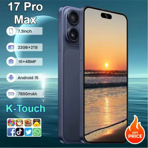 K-Touch Smartphone Android 5G voor 17 Pro Max Smart Mobile Phones Dual Sim 22G+2TB Mobiele Telefoon Gezichtsontgrendeling 7.3 inch HD 5G Dual SIM 7800