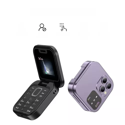 SERVO 2025 Nieuwe Mini Flip Mobiele Telefoon FM Radio Magic Voice Blacklist Speed Dial Trillingen 2 SIM-kaart Kleine Display Opvouwbare Telefoon