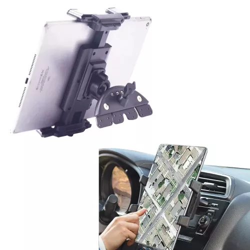 Universele autohouder [2 in 1] CD-sleuf autohouder voor 7-12,4 inch tablet, CD-speler mobiele telefoonhouder voor 3,5-7 inch smartphone