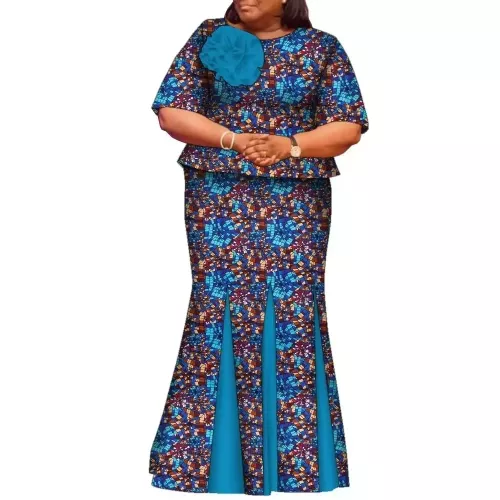 Afrikaanse Rokken en Top Sets voor Vrouwen Party Ankara Mode Afrikaanse Print Kleding Dashiki Outfits Dame Avondjurken WY2143