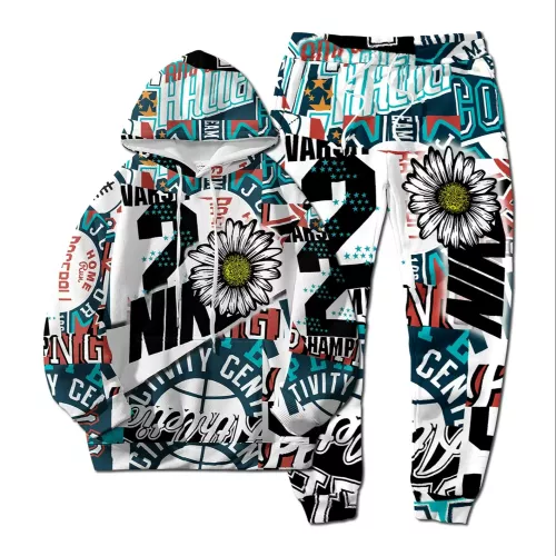 Europese stijl nieuwe NK brief hiphop 3D digitaal printen mode casual sport jeugd mannen en vrouwen hoodie lange broek 2-delige set