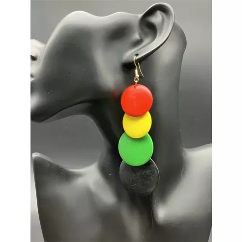 10 paren/partij vintage mode kleur bedrukte houten chique hanger oorbellen met willekeurige stijlen voor dagelijks cadeau geven feest