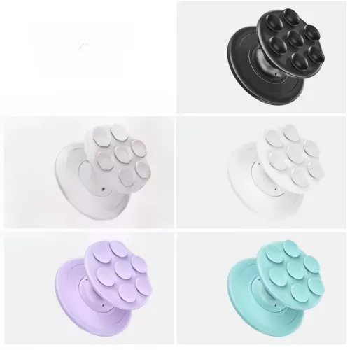 Magnetische ronde siliconen zuignap voor iPhone Samsung smartphone Voor MagSafe telefoon Vingergreep Standhouder Pocket Socket
