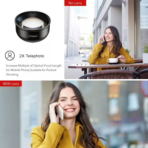 APEXEL HD 2x telefoto-portretlens Professionele mobiele telefooncamera Telelens voor iPhone Samsung Android-smartphones