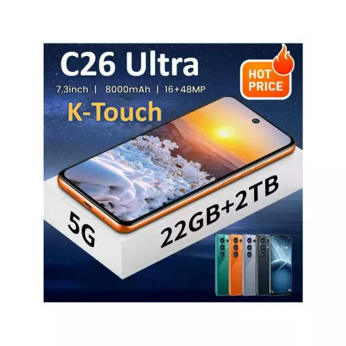 K-Touch Mobiele Telefoons C26 Ultra Smartphone Android 5G 7.3 HD Mobiele Telefoon 22GB 2TB 7800mAh Octa Core Ontgrendeld Dual SIM 16+48MP Camera Globa