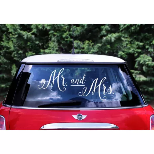 Autosticker Mr & Mrs