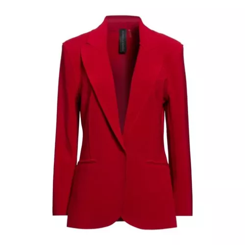 Norma Kamali Women Red Blazer Polyester, Elastane