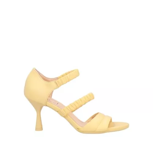 Agl Women Pastel yellow Sandals Soft Leather