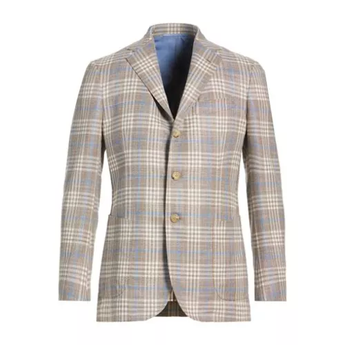 Stile Latino Man Beige Blazer Virgin Wool, Silk