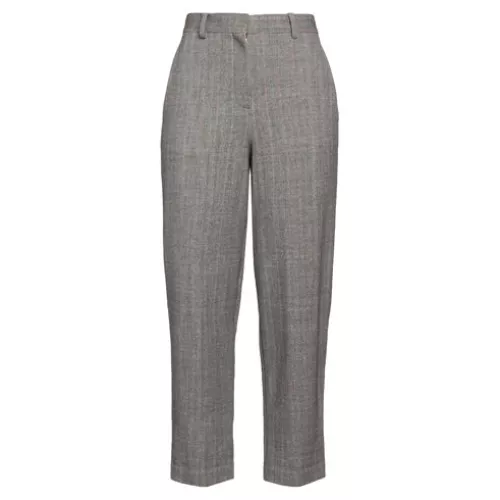 Circolo 1901 10 Women Grey Trouser Cotton, Elastane