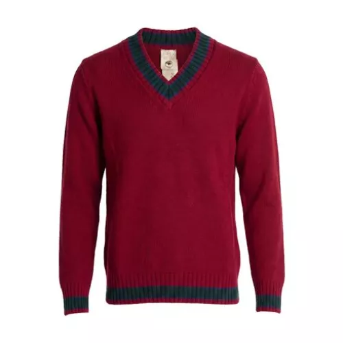 H953 Man Burgundy Jumper Merino Wool