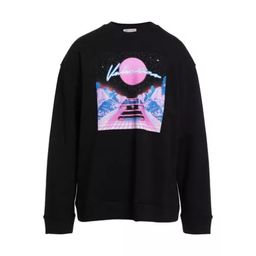 Valentino Garavani Man Black Sweatshirt Cotton