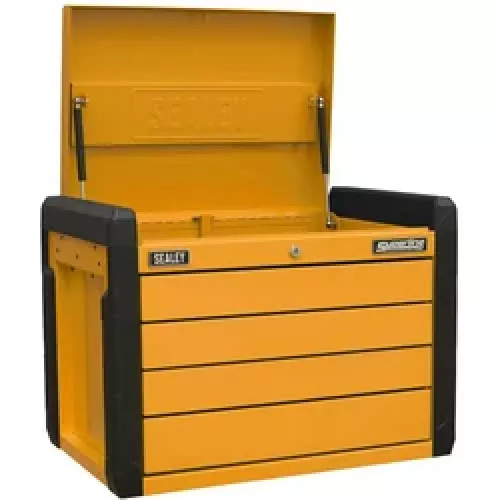 Sealey 4-drawer Push-to-open Topchest Ball-bearing Slides Orange