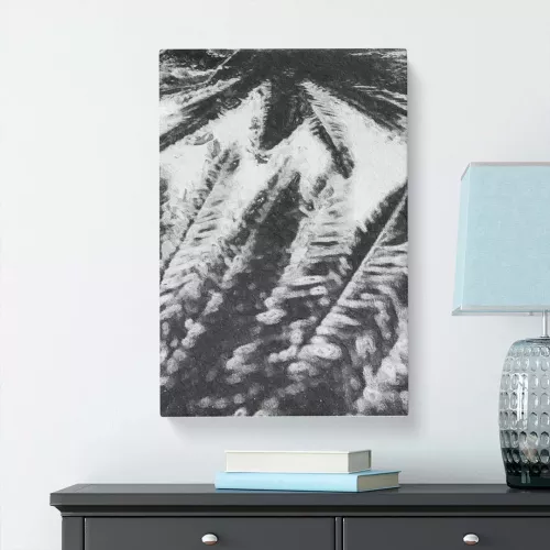 Palm Tree Shadows - Wrapped Canvas Painting Print