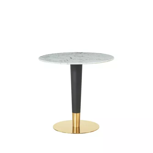 Shadybrook Round Faux Marble Top Metal Base Dining Table
