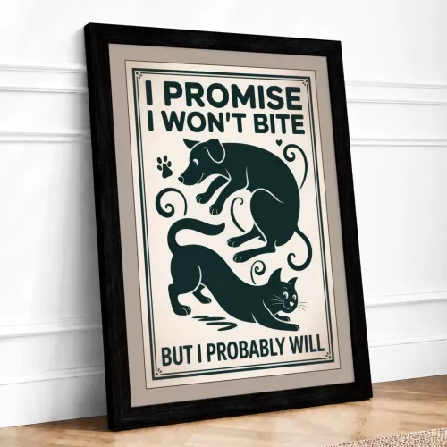 Promises and Paws Art Deco - Framed Print