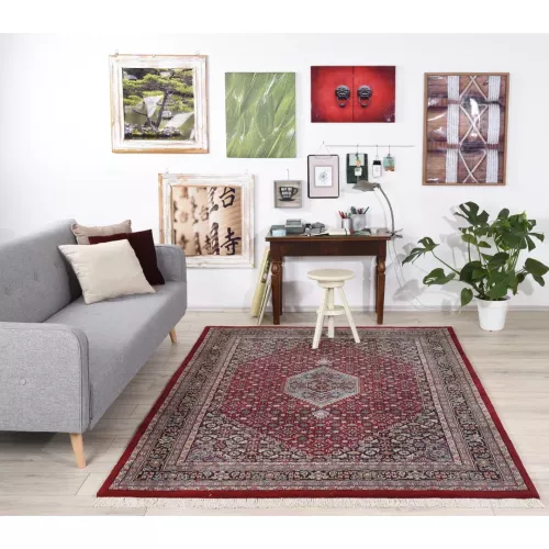 Agim Hand Woven Wool Red Indoor Rug