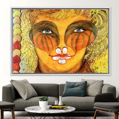 Abstract Modern Wall Art Featuring 3D Woman's Face on Canvas - Perfect Handmade Decor Gift