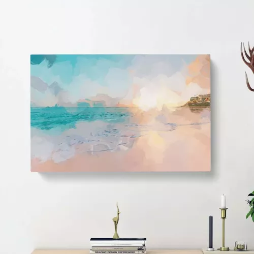 North Shore Beach Hawaii in Abstract - Wrapped Canvas Painting Print