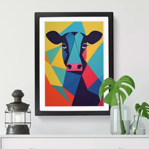 Cow Hypreprism - Single Picture Frame Graphic Art