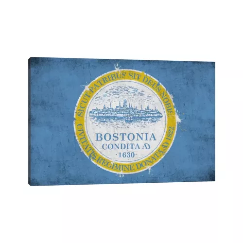 Bostonmassachusetts Flag - Wrapped Canvas Graphic Art