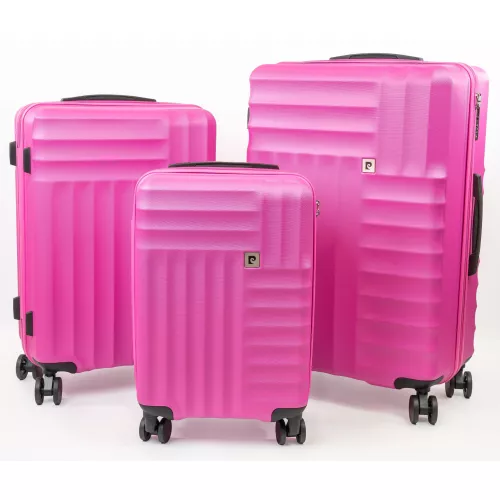 Pierre Cardin Soleil Wheeled Hard Sided 3pc Suitcase Set TSA Luggage Bright Pink | Size: 3 Pack