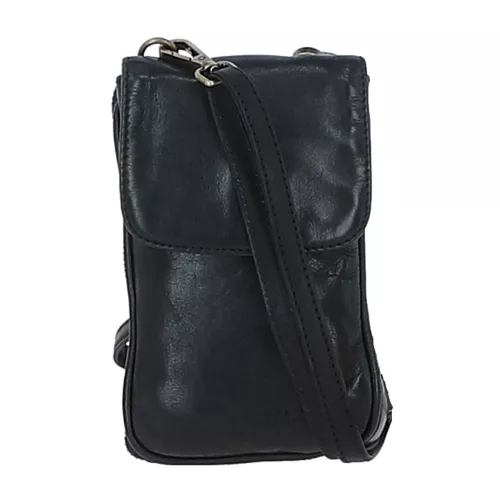 Ashwood Leather Women's 'Unicita Urbana' Real Leather Crossbody Smartphone Bag in Black
