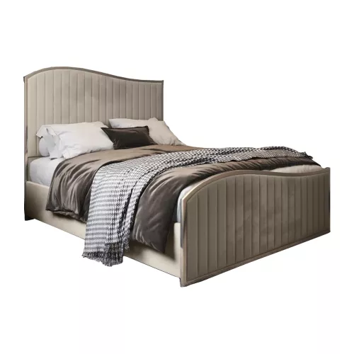 KDMD Darlington Upholstered Soft Velvet Metal Designer Bed Frame in Cream | Size: Small Double