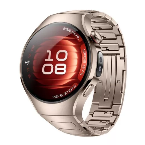 HUAWEI Watch 5 - Stainless Gold, Fluoroelastomer Strap, 42 mm, Gold