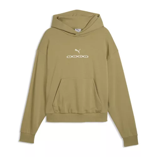 PUMA Run Culture Collective Boxy Hoodie Men in Brown | Size XL